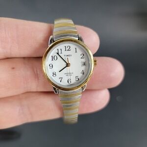 Timex Indiglo WR 30M Silver Tone Quartz Analog Women's Watch Sz. 6" not working